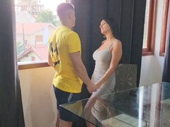 I banged the cuckold's friend while he was cutting the grass