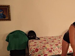 Amateur but SUPER-HORNY Spanish mom Estefania dresses with leather and enjoys deep sex!