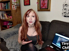 Tattooed solo babe talks dirty in small cock humiliation
