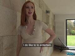 アメリカ人, お尻, デカパイ, フェラチオ, ヒール, アウトドア, 公共, 赤毛