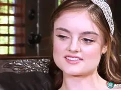 Lexie Fox talks about being nude on-camera and what it takes to get guys off. Then, she masturbates and cums.