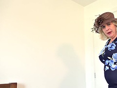 素人, ぽっちゃり, デカパイ, ブロンド, オナニー, 熟年, 一人, オッパイの