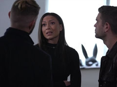 In den arsch, Schwanz, Hundestellung, Doppelpenetration, Fett, Muschi, Dürr, Flotter dreier