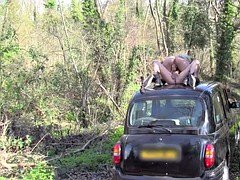 Amateur, Brunette brune, Voiture, Femelle