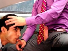 In den arsch, Grosser schwanz, Schwarz, Blasen, Schwul, Interrassisch, Büro, Flotter dreier