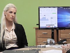 Vorstellungsgespräch, Schönheit, Vollbusig, Hundestellung, Hd, Mutti, Büro, Stiefmutter
