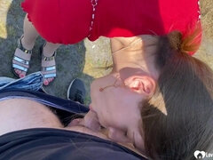 Amateur, Brunette, Couple, Cumshot, Girlfriend, Homemade, Outdoor, Pov