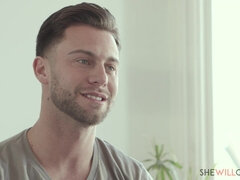デカパイ, ブロンド, フェラチオ, ハードコア, なめる, 裸, オマンコ, スパンキング