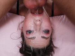 Celestial Teen Gets Sloppy Upside Down Facefuck