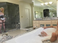 アナル, デカパイ, フェラチオ, メイド, シーメール