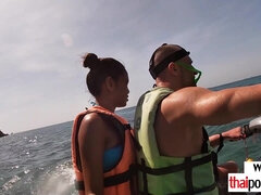 Amateurs Thai teenage suck BWC on jet ski