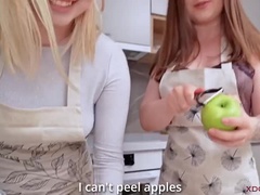 Curvy Teens First Anal Casting - Blonde & Brunette Threesome Fuck