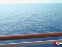 Amateur Couple Getting Frisky on a Cruise Ship Balcony - Public Sex in the Mediterranean