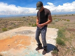 Big cock, Jeans, Masturbation, Outdoor, Pissing, Public