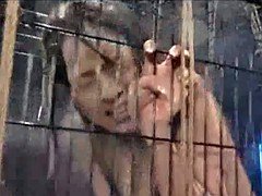 Caged And Sprayed Asian Teen
