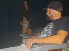 Amateur Redhead Wife Gets Fucked by Strangers in Porn Theater - Public Sex & Cumshot