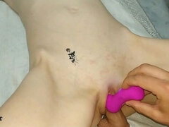 Leie, Grosser kitzler, Nahaufnahme, Selbstgemacht, Masturbation, Natürlichen titten, Muschi, Dürr