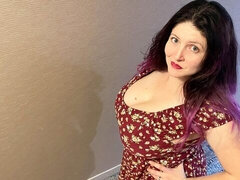 ぽっちゃり, デカ尻, デカパイ, 巨乳な, ディルド, 指いじり, 一人, ストリッピング