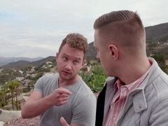 お尻, デカパイ, フェラチオ, 茶髪の, イマラチオ, チン, なめる, スインガー