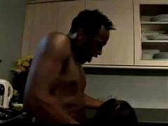 Two hot british milfs end up getting the bbc in the kitchen