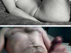 Gorgeous girl watches big cock on cam