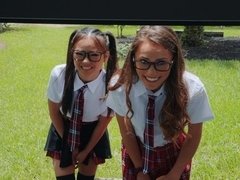 カワイイ, チン, バック, 女 人男 人, 巨大, 女子高生, ティーン, スカートのぞき