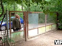 Vip4k. sneaky daddy fucked a female right in his vegetable garden
