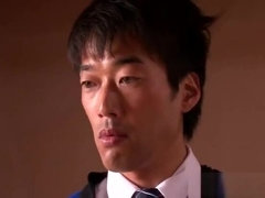 Alluring Japanese tart having a rough face sitting