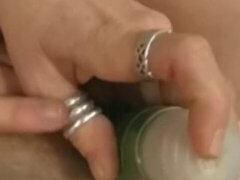 茶髪の, 毛深い, 下着, オナニー