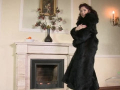 Mature hairy Karolina shows herself off.