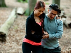 美女, デカチン, フェラチオ, 女 人男 人, 自然山雀, 赤毛, 恥ずかしがりや, ティーン