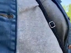 Flashing NATURAL BIG TITS AND HAIRY ASS. Flashing PUSSY