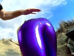 French Amateur's Beach Debut: Anal and Cum-Coated