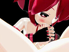 Dreidimensional, Blasen, Besamung, Futanari, Handjob, Zierlich, Muschi