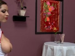デカチン, デカパイ, フェラチオ, 茶髪の, イく瞬間, 彼女, Hd, 自然山雀