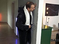 StepDaddies: Blonde and her friend share their tight pussies with stepdad in hot threesome