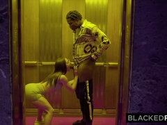 舐める尻, 黒人, フェラチオ, 茶髪の, チン, 異人種間, オマンコ, 馬乗り