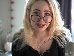 Sadomasochismus, Blondine, Blasen, Domination, Frau, Weibliche domination, Brille