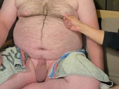 Tiny cock handjob, ruined cum, small cock