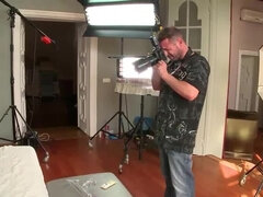 Horny Euro Pornstars fuck the Producer during photo shoot