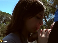 Brunette, Facial, Licking, Outdoor, Pussy, Sucking, Tattoo
