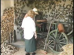 Granny in the barn