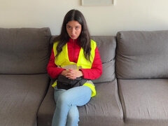 Braunhaarige, Bus, Geschnappt, Besamung, Schwanz, Pov, Öffentlich, Russisch