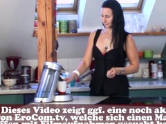 Mamada, Morena, Europeo, Cocina, Madres para coger, Seducido, Tetas, Esposa