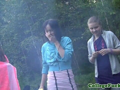 Enthousiasteling, Pijpbeurt, Sperma shot, Buiten, Realiteit, Russisch, Student, Tieten likken