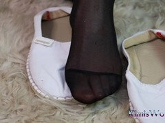 Noire, Pieds, Mère que j'aimerais baiser, Nylon, Collant, Petite femme, Solo, Jarretelles