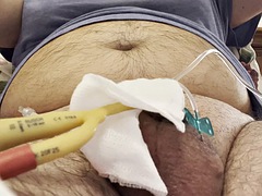 Inserting a big catheter into a small cock with big balls