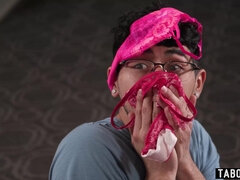 Panties stealer gangbanged by hot MILFs