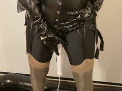 Amateur, Allemand, Talons, Fait maison, Latex, Masturbation, Orgasme, Jarretelles