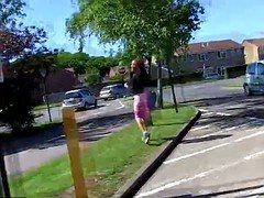 Ebony Milf Flashing and pissing in public